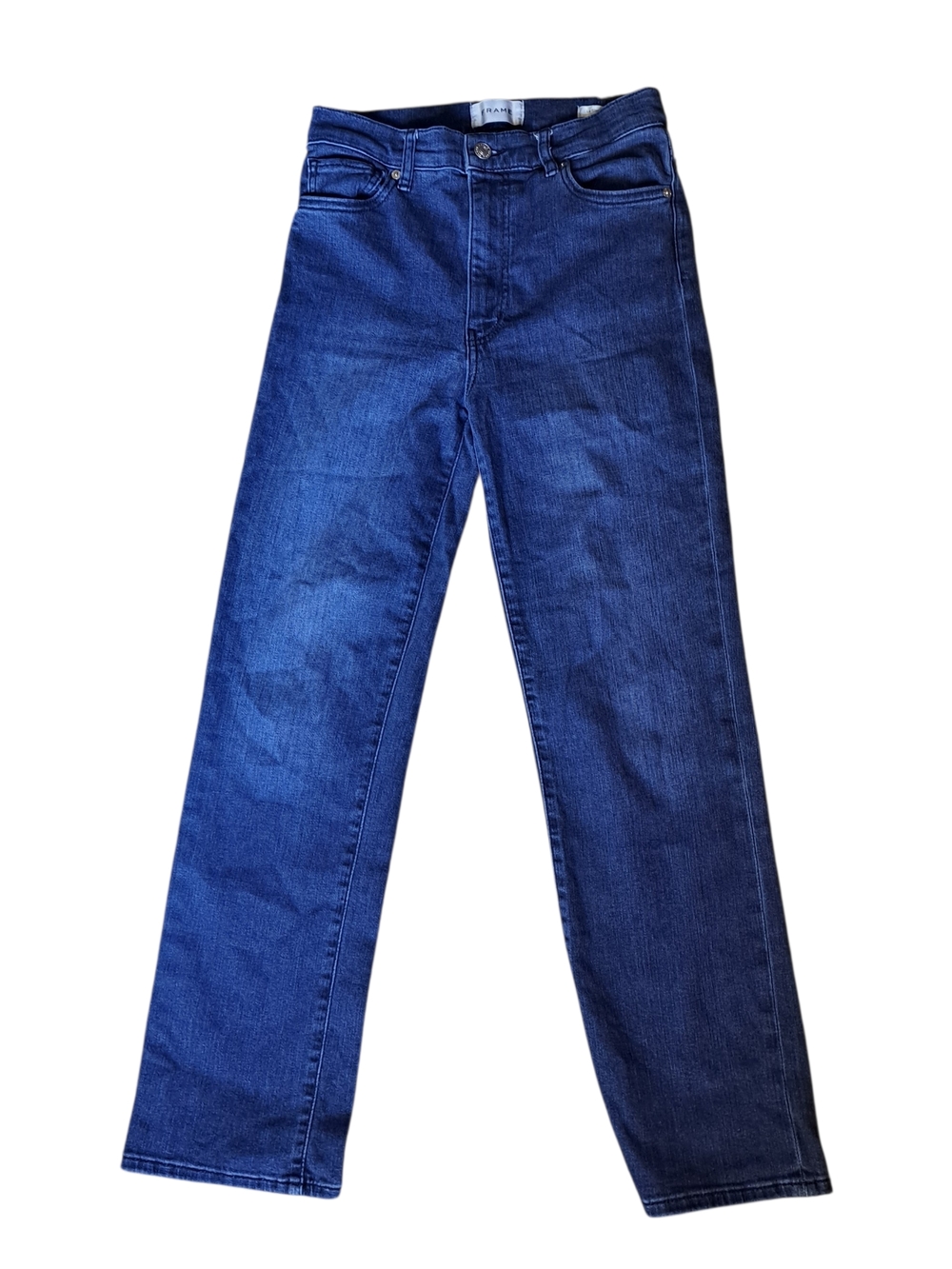 Frame Le Sleek Straight Jeans Womens 27 Blue High Rise Stretch Denim Premium